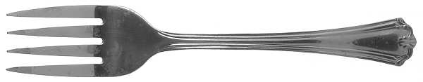 French Lily (Stainless) Medium Solid Cold Meat Serving Fork