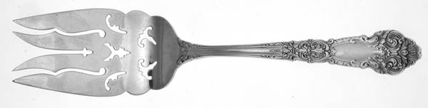 French Renaissance (Sterling, 1941, No Monos) Large Solid Cold Meat Serving Fork