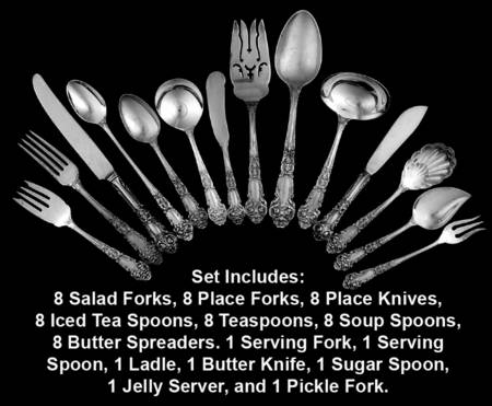 French Renaissance (Sterling, 1941, No Monos) 63 Piece Set