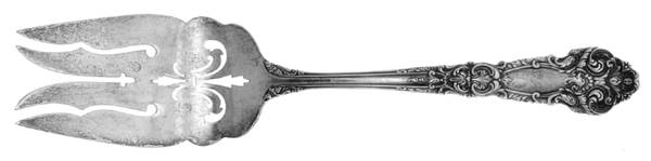 French Renaissance (Sterling, 1941, No Monos) Large Solid Cold Meat Serving Fork