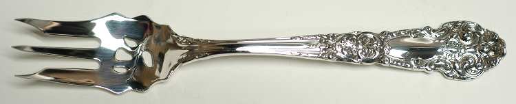French Renaissance (Sterling, 1941, No Monos) Pickle Fork Pierced with Short Handle HC