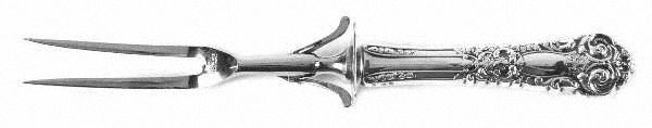 French Renaissance (Sterling, 1941, No Monos) Large Stainless-Prong Roast Carving Fork
