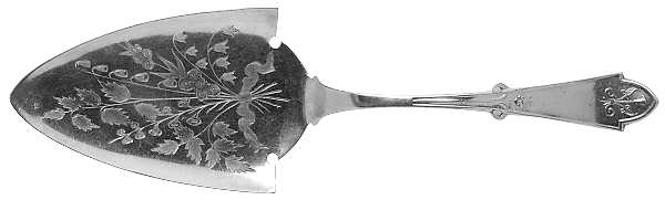 Gem (Silverplate, 1871) Large Solid Bright Cut Pie Knife