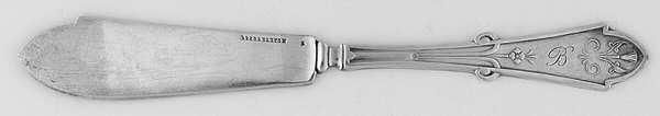 Gem (Silverplate, 1871) Monogramed Flat Handle Master Butter Knife