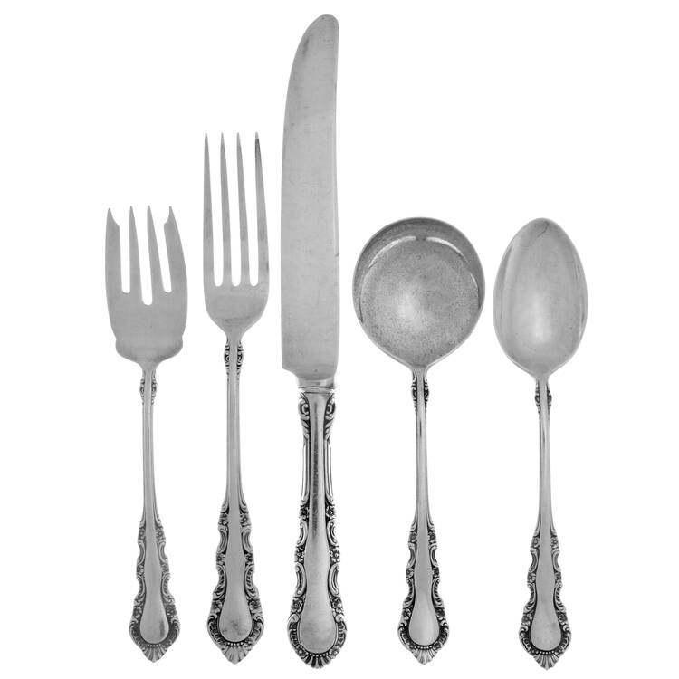 Georgian Rose (Sterling, 1941, No Monograms) 40  Piece Estate Set by Reed & Barton
