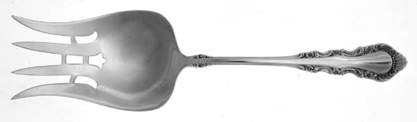 Georgian Rose (Sterling, 1941, No Monograms) Medium Solid Salad Serving Fork