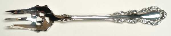 Georgian Rose (Sterling, 1941, No Monograms) Pickle Fork Pierced with Short Handle HC