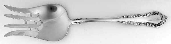 Georgian Rose (Sterling, 1941, No Monograms) Solid Salad Serving Fork
