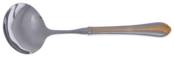 Golden Ariel (Stainless, Gold Accent) Gravy Ladle with No Spout Stainless Bowl HC