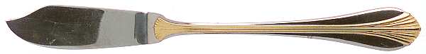 Golden Ariel (Stainless, Gold Accent) Flat Handle Master Butter Knife