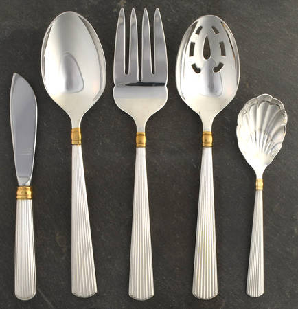 Golden Ashmont (Sterling, 1991, Gold Accent) 5 Piece Hostess Set