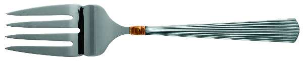 Golden Ashmont (Sterling, 1991, Gold Accent) Large Solid Cold Meat Serving Fork