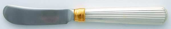 Golden Ashmont (Sterling, 1991, Gold Accent) Butter Spreader Hollow Hdl-Paddle/Stainless Blade