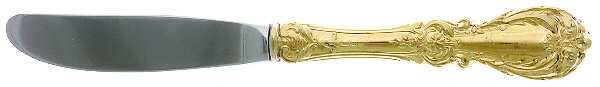 Golden Burgundy (Sterling) Modern Hollow Butter Spreader (Stainless)