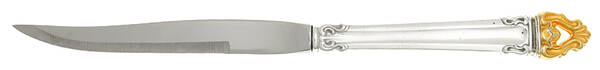 Golden Crown (Silverplate, Gold Accent, 1969) Individual Steak Knife w/Bevel Blade