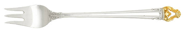 Golden Crown (Silverplate, Gold Accent, 1969) Cocktail/Seafood Fork