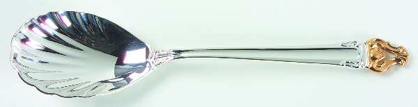 Golden Crown (Silverplate, Gold Accent, 1969) Sugar Shell Spoon
