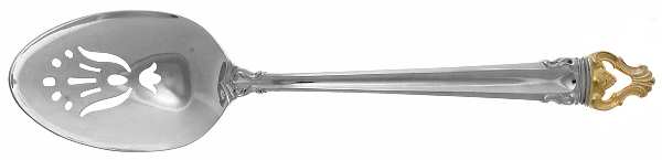 Golden Crown (Silverplate, Gold Accent, 1969) Pierced Tablespoon (Serving Spoon)