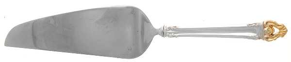 Golden Crown (Silverplate, Gold Accent, 1969) Pie & Cake Server with Stainless Blade