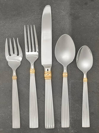 Golden Crescendo (Stainless, Gold Accent) 5 Piece Place Setting
