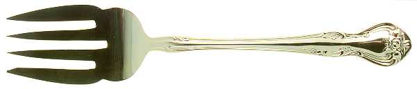Golden Dunbarton (Gold Electroplate) Medium Solid Cold Meat Serving Fork