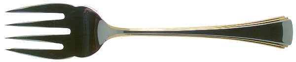 Golden Miro (Stainless-Gold Accent) Medium Solid Cold Meat Serving Fork