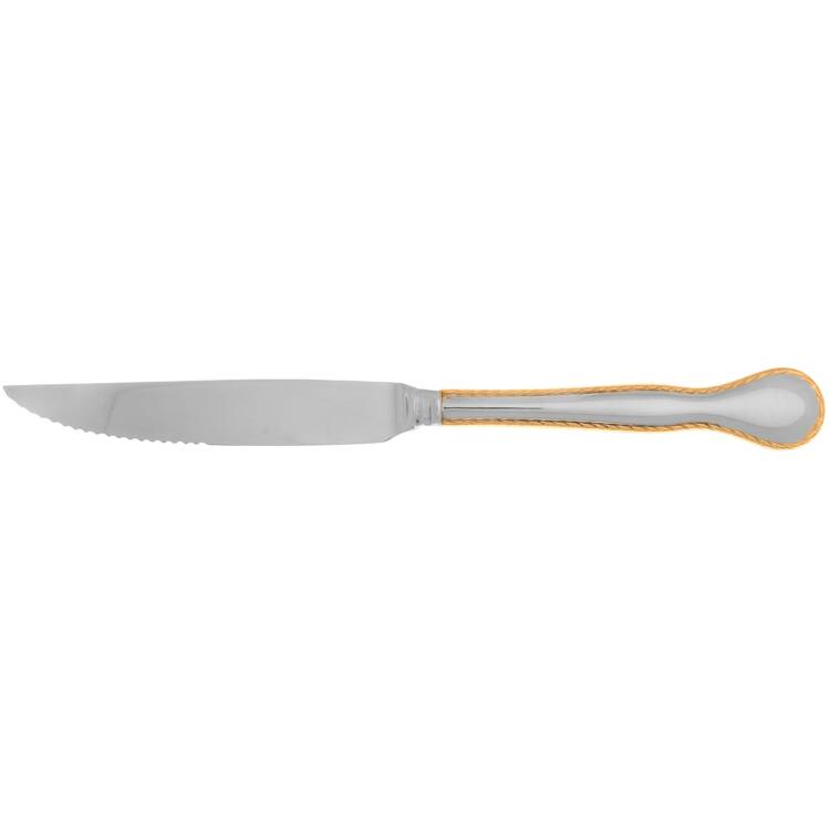 Golden Regatta (Stainless, Gold Accent) Steak Knife Individual Hollow, Serrate HC