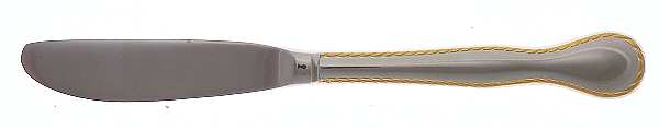 Golden Regatta (Stainless, Gold Accent) Modern Hollow Butter Spreader (Stainless)