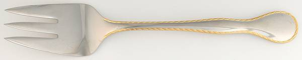 Golden Regatta (Stainless, Gold Accent) Medium Solid Cold Meat Serving Fork