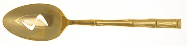 Golden Regal Bamboo (Gold Electroplate) Pierced Tablespoon (Serving Spoon)