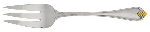 Golden Rosecliff (Stainless-Gold Accent) Large Solid Cold Meat Serving Fork
