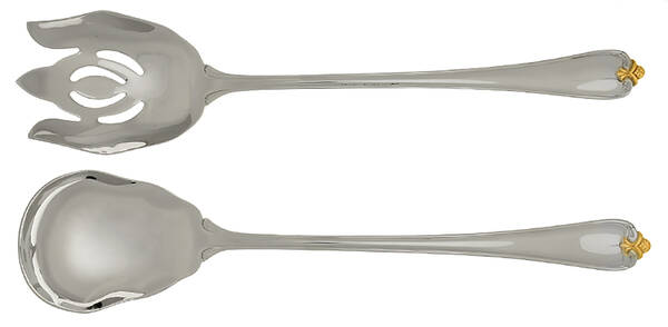 Golden Rosecliff (Stainless-Gold Accent) Solid Oversized Serving Salad Set