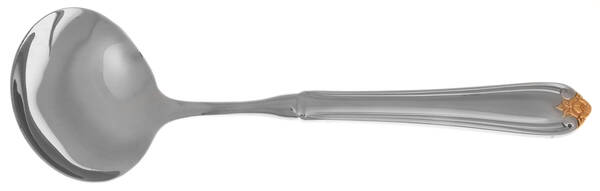 Golden Rosebud (Stainless) Gravy Ladle with No Spout Stainless Bowl HC