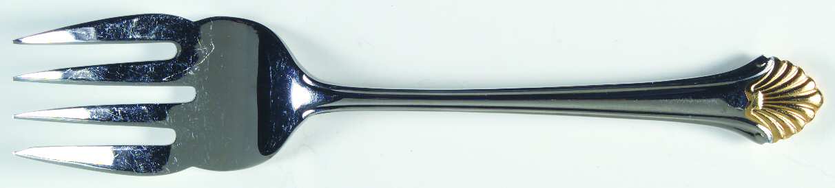 Golden Seafare (Stainless-Gold) Medium Solid Cold Meat Serving Fork