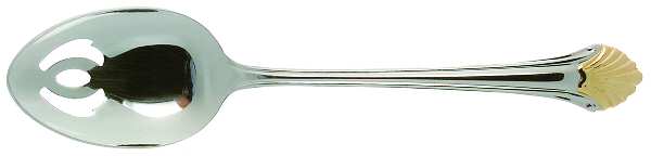 Golden Seafare (Stainless-Gold) Pierced Tablespoon (Serving Spoon)
