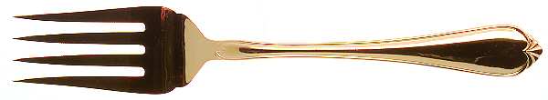 Gold Solange (Gold Electroplate) Medium Solid Cold Meat Serving Fork