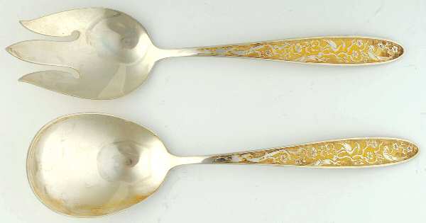 Golden Tree of Life (Sterling, 1974) (2 Pc) Solid Salad Set