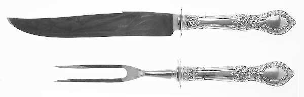 Guildhall (Sterling, 1941, No Monos) Small Stainless Blade 2-Piece Steak Carving Set