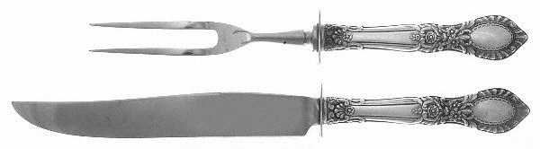Guildhall (Sterling, 1941, No Monos) Small Steak 2-Piece Carving Set w/Stainless Blade
