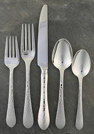 Hammered Antique Glossy (Stainless) 5 Piece Place Setting
