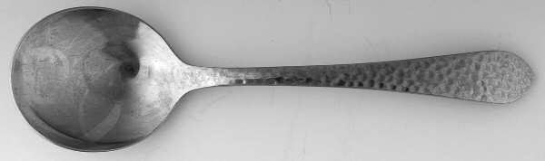 Hammered Antique Glossy (Stainless) Round Bowl Soup Spoon (Cream Soup)