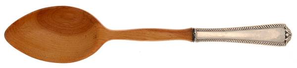 Hawthorne (Sterling, 1934) Salad Serving Spoon with Wooden Bowl