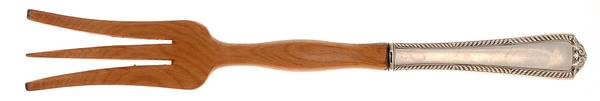 Hawthorne (Sterling, 1934) Salad Serving Fork with Wooden Prongs