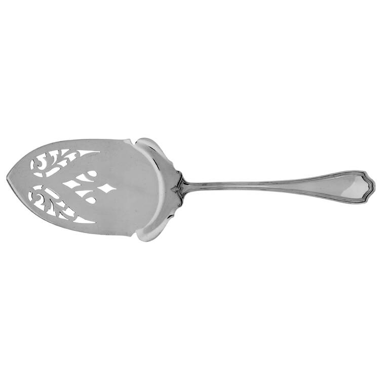 Hepplewhite-Plain (Sterling, 1907, No Monos) Large Solid Pierced Pie Knife by Reed & Barton