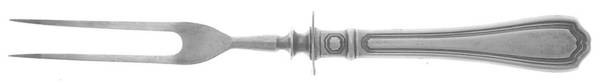 Hepplewhite-Plain (Sterling, 1907, No Monos) Small Steak Carving Fork with Stainless Prongs
