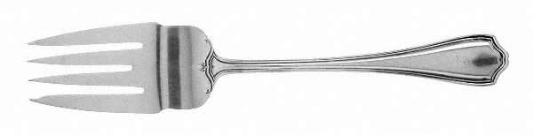 Hepplewhite-Plain (Sterling, 1907, No Monos) Fork-Cold Meat/Servg-Sm/Solid