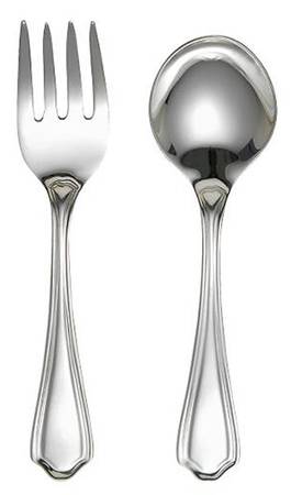 Hepplewhite-Plain (Sterling, 1907, No Monos) (2pc) New Style Baby Set (BFNS, BSNS)