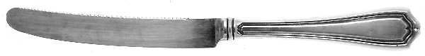 Hepplewhite-Plain (Sterling, 1907, No Monos) Orange Knife with Silverplate Blade