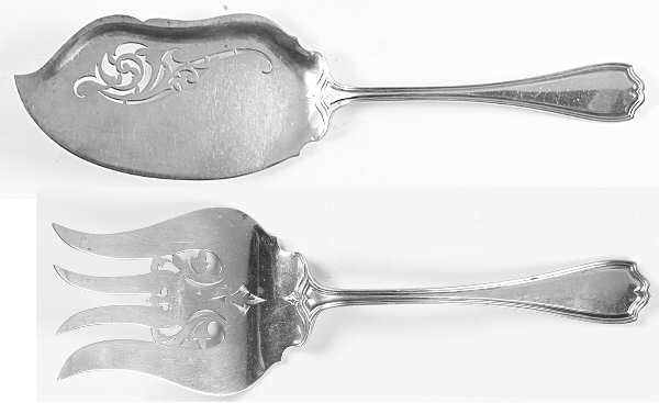 Hepplewhite-Plain (Sterling, 1907, No Monos) Large Pierced Fish Serving Set