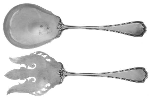 Hepplewhite-Plain (Sterling, 1907, No Monos) Solid 2-Piece Vegetable Serving Set